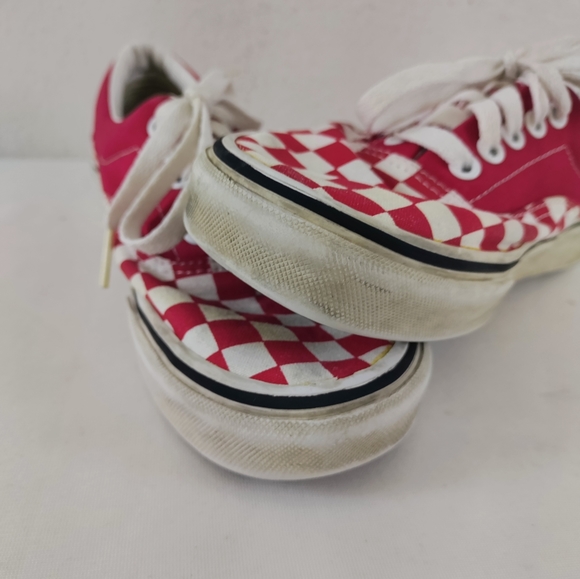 Vans Unisex Red Checkered Shoes Size Mens 7 Womens 8.5 (507452) - Picture 6 of 12